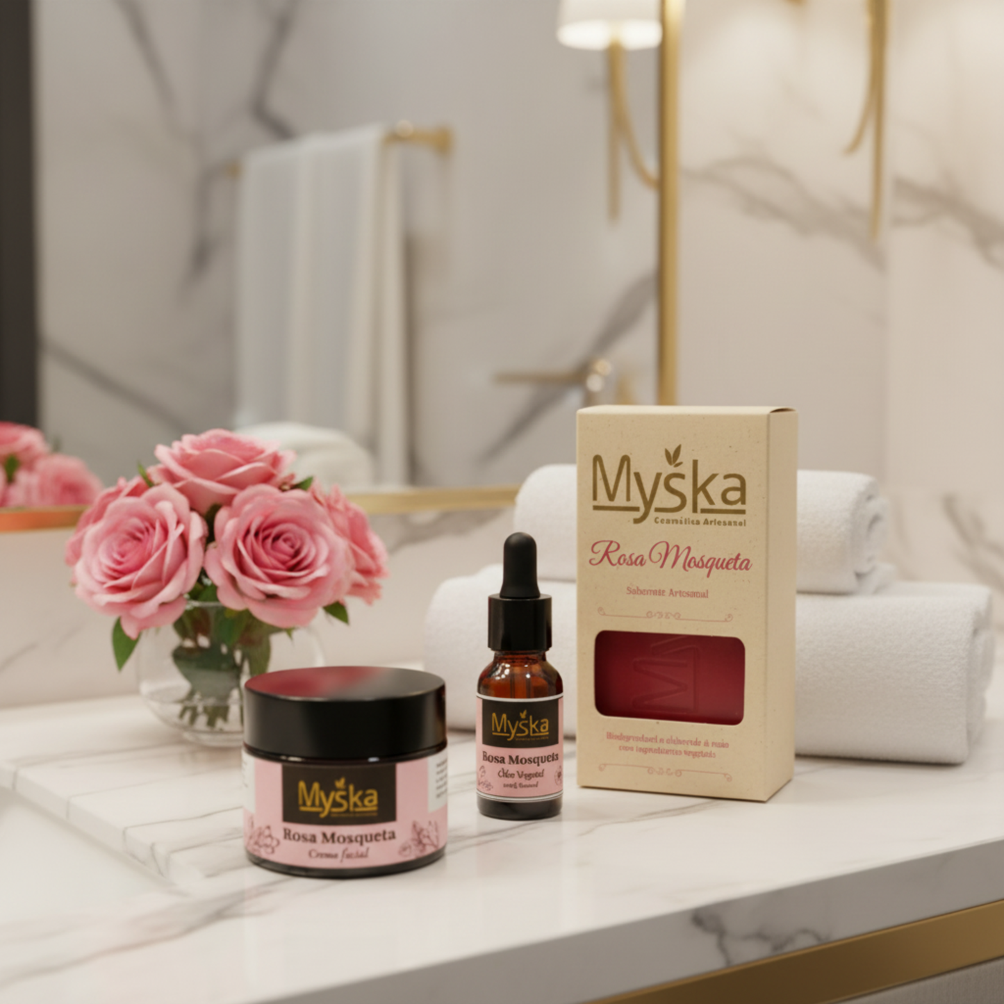 Conjunto Facial Rosa Mosqueta | Regeneração e Luminosidade Natural – Myska