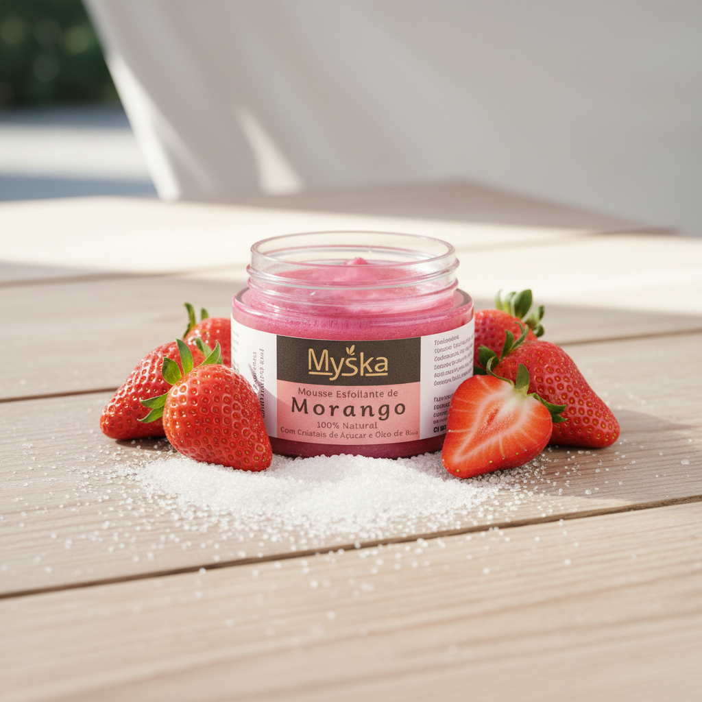 Mousse exfoliante de fresa