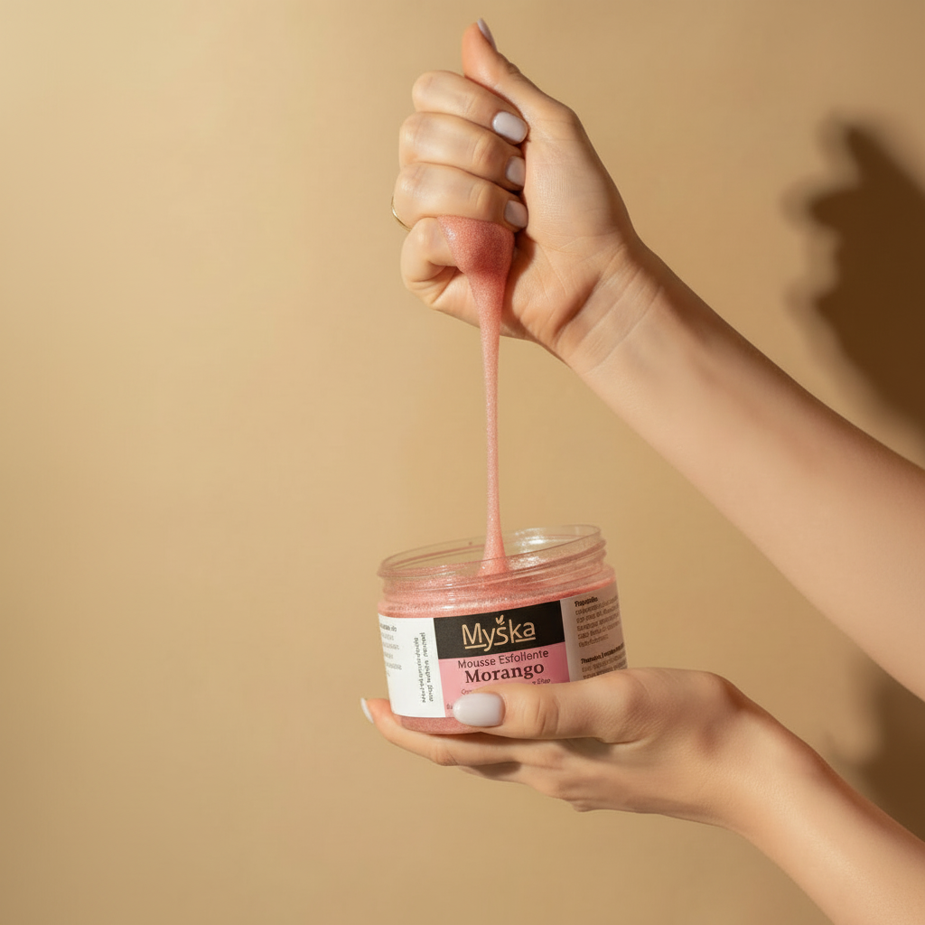 Mousse exfoliante de fresa