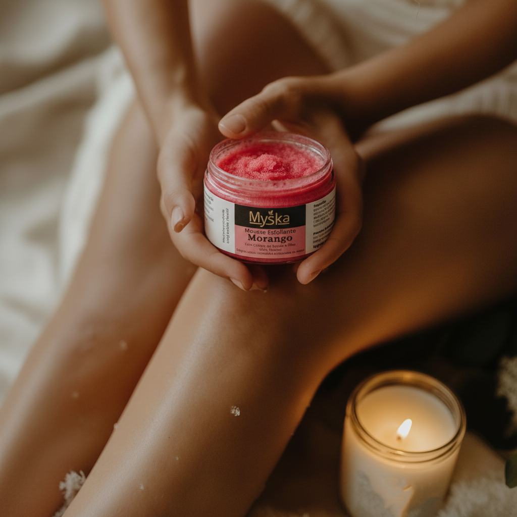 Mousse exfoliante de fresa